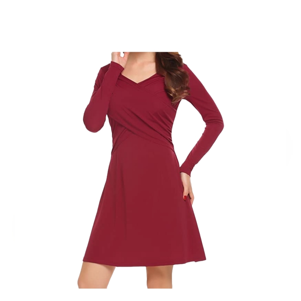 Flattering faux wrap dress